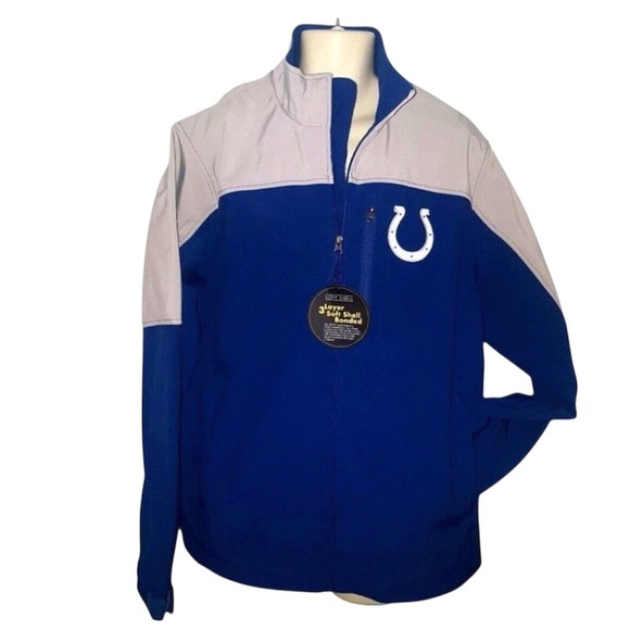 Indianapolis Colts Coat Size Large Weather Resistant Lined Jacket Stitched Logo - Picture 1 of 8